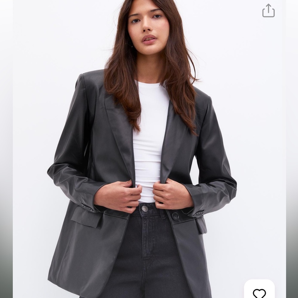 Express Fauc leather blazer